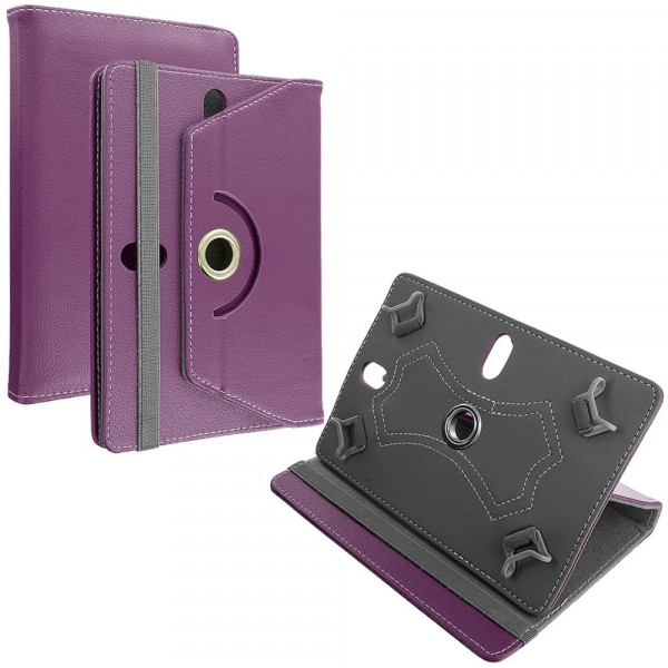 Wholesale Universal 7 Folio 360 Flip Leather Tablet Case (Purple)